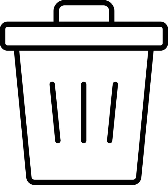 Trash Garbage Can Icon Outline Style — Stock Vector