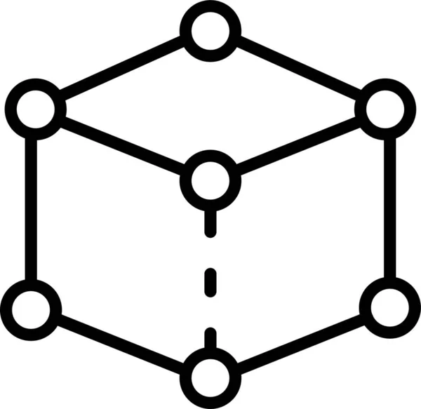 Kubus Blok Geometrie Icoon — Stockvector