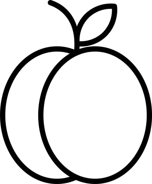 Aprikosenfrucht Diät Ikone Umrissen — Stockvektor