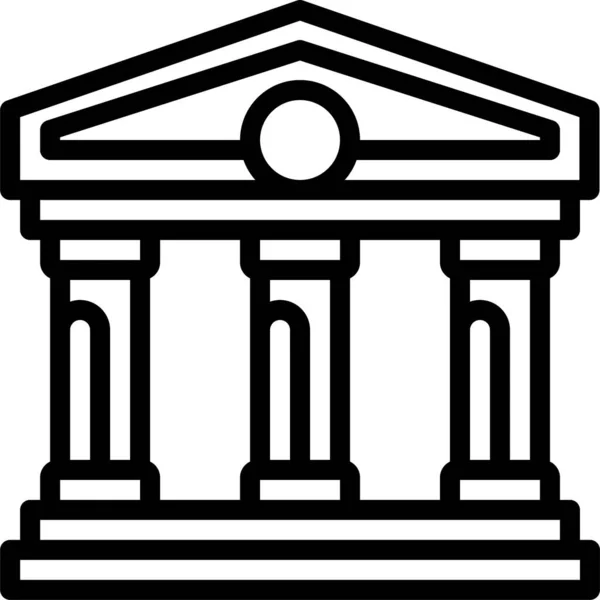 Icono Negocio Edificio Bancario — Vector de stock