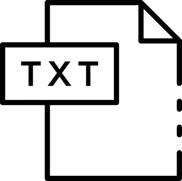 Icône Format Extension Txt Dans Style Contour — Image vectorielle