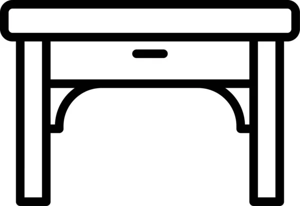 Schreibtischschschubladensymbol Umrissstil — Stockvektor