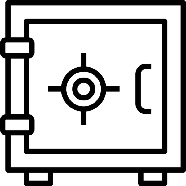 Kluiskluis Veilig Pictogram Omtrek Stijl — Stockvector