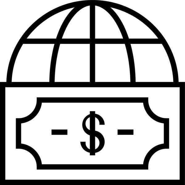 Kontanter Pengar Dollar Ikon — Stock vektor