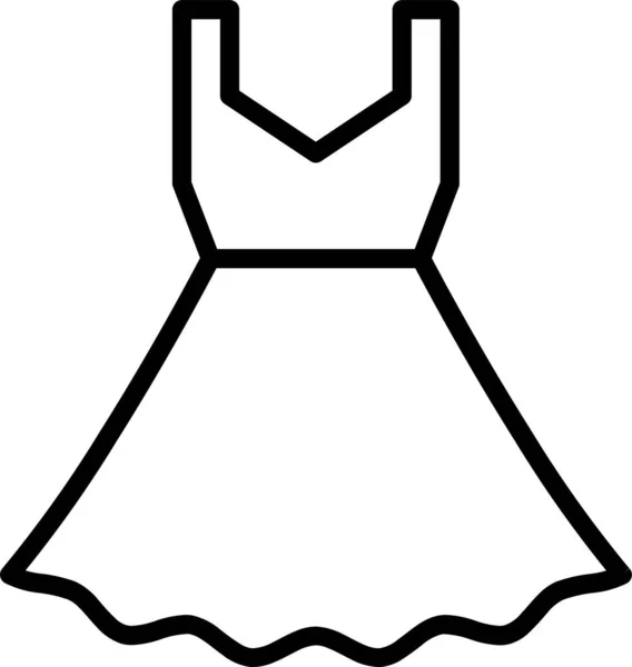 Sukienka Sukienka Sukienka Ikona Zarysie Stylu — Wektor stockowy