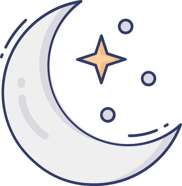 Lua Noite Estrelas Ícone — Vetor de Stock