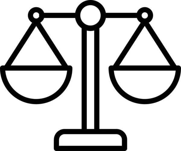 Ikona Zákonného Měřítka Spravedlnosti Stylu Osnovy — Stockový vektor