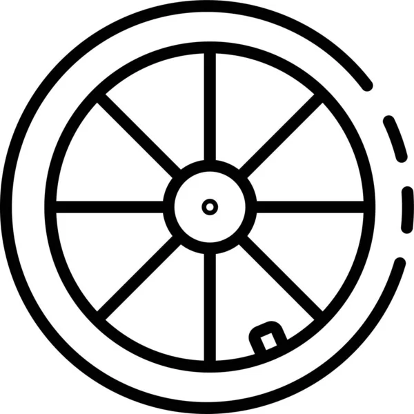 Иконка Велосипеда Колеса Стиле Очертаний — стоковый вектор
