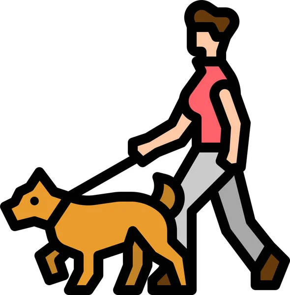 Собака Люди Питомца Значок — стоковый вектор