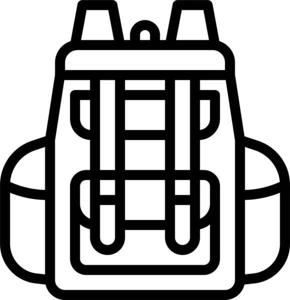Значок Рюкзака Багажных Мешков Стиле Outline — стоковый вектор