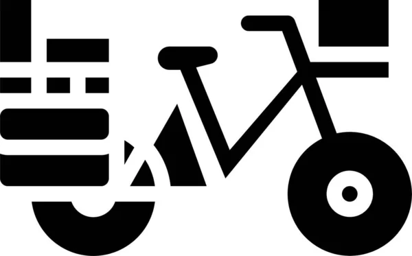 Bicicleta Carteiro Ícone Turismo Estilo Sólido — Vetor de Stock