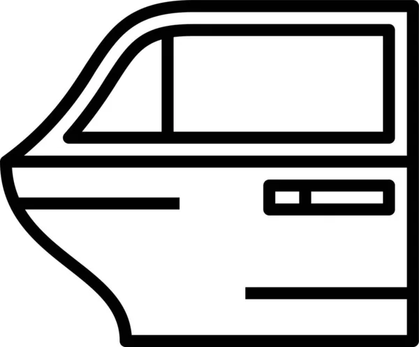 Dveře Auto Vozidlo Ikona Obrysu Stylu — Stockový vektor
