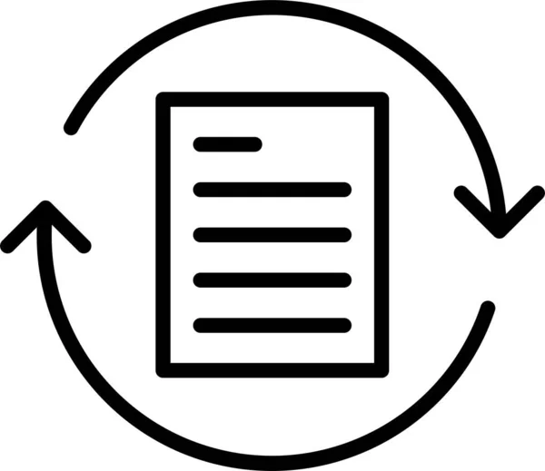 Document Document Tekst Pictogram Grote Lijnen — Stockvector