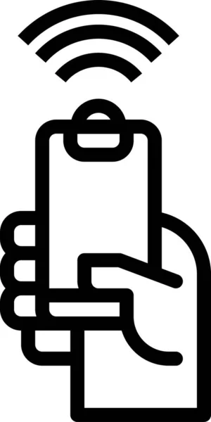 Icono Señal Del Teléfono Inteligente Estilo Esquema — Vector de stock