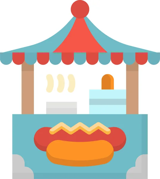 Jídlo Hotdog Restaurace Ikona Event Entertainment Kategorii — Stockový vektor