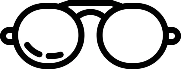 Moda Gözlükleri Oftalmoloji Simgesi Ana Hatları Biçiminde — Stok Vektör