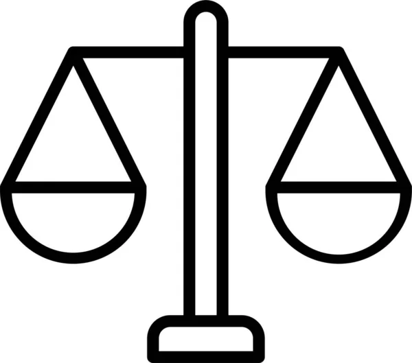 司法平衡法律图标的轮廓风格 — 图库矢量图片