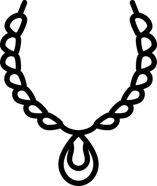Иконка Ожерелья Кулон Ювелирных Изделий Стиле Наброска — стоковый вектор