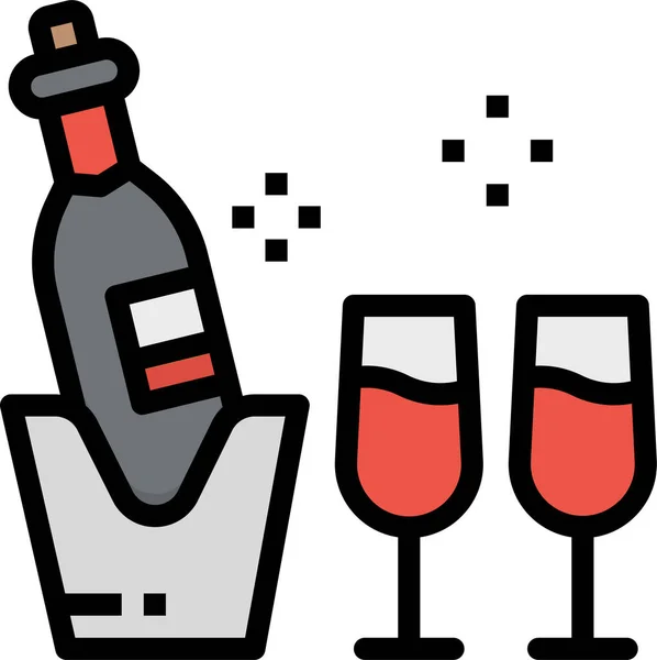 Alcoholic Bottle Drinks Icon Filled Outline Style — Stock Vector
