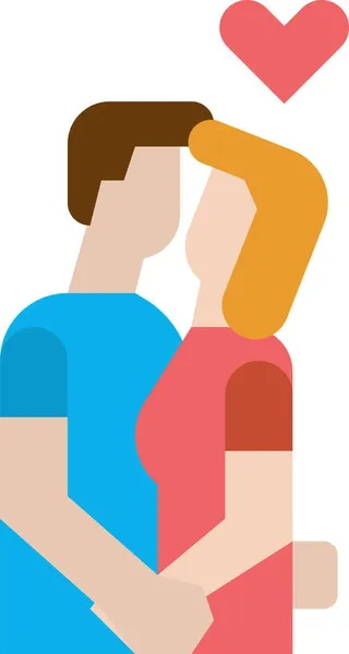 Pareja Beso Icono Amor Romance Categoría — Vector de stock