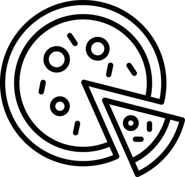 Pizza Snabbmatsikon Konturstil — Stock vektor