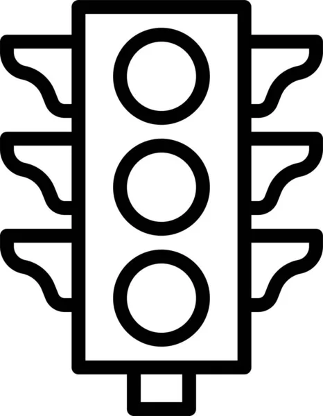 Значок Светового Дорожного Знака Стиле Наброска — стоковый вектор