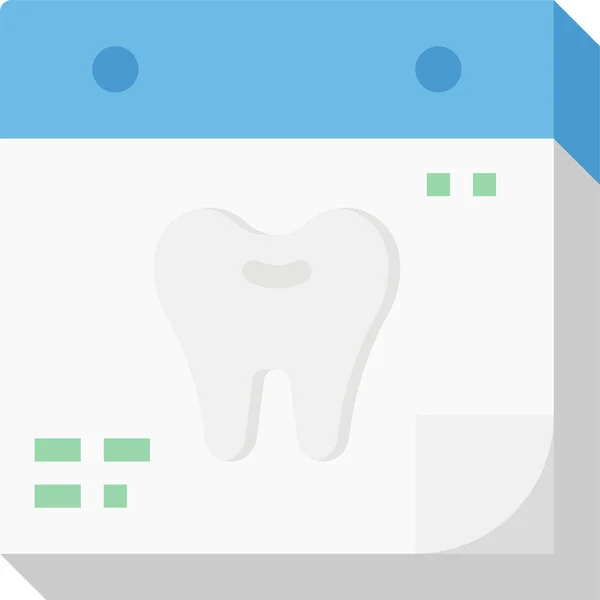 Data Calendário Ícone Dental Estilo Plano —  Vetores de Stock