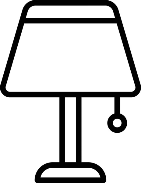 Иконка Светильника Стола Стиле Контура — стоковый вектор