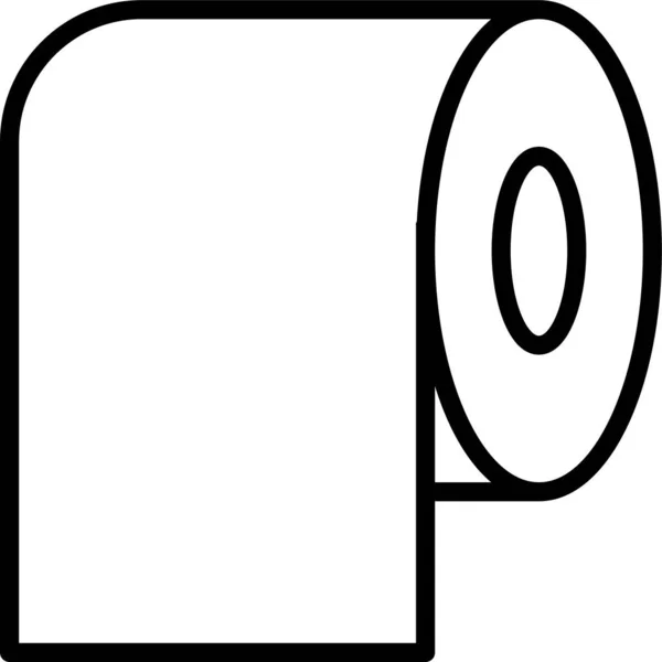 Toalettpapper Vävnad Ikon Kontur Stil — Stock vektor