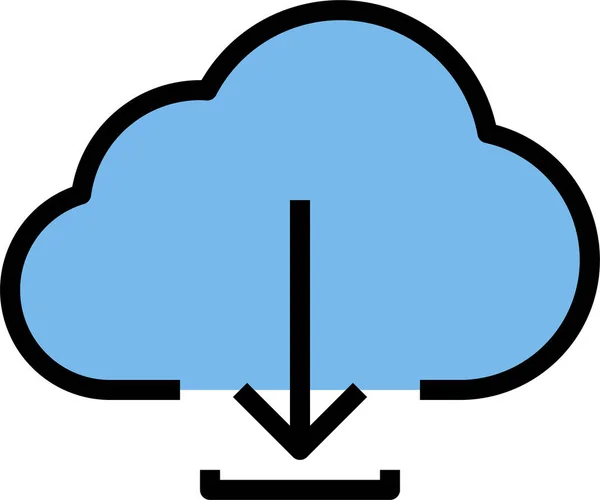Піктограма Звантаження Хмари Заповненому Стилі — стоковий вектор