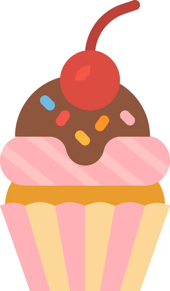 Cupcake Dessert Food Icon Events Entertainment Category — Stock Vector