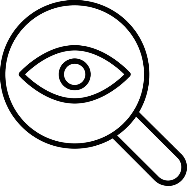 Eye Find Search Ikon Körvonalazott Stílusban — Stock Vector