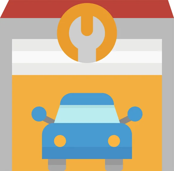 Auto Auto Vast Stellen Pictogram Platte Stijl — Stockvector