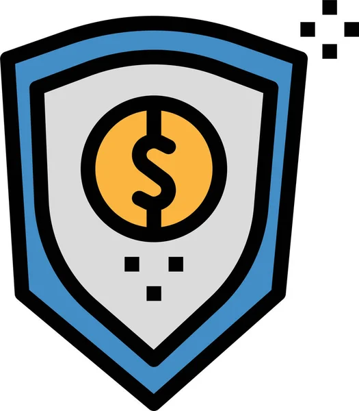 Defense Insurance Protection Icon Filled Outline Style — Stockvektor
