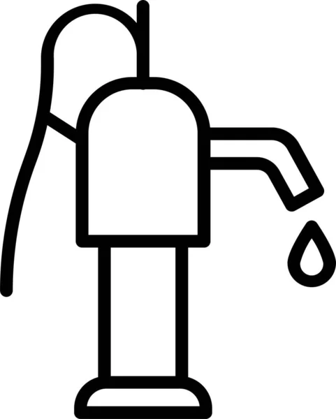 Icono Manguera Agua Hidrante Estilo Contorno — Vector de stock