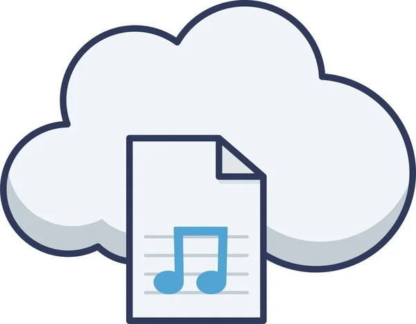 Icône Stockage Fichiers Musicaux — Image vectorielle