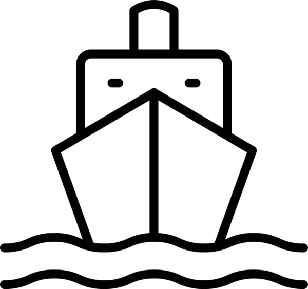 Ikonen För Fartygstransport Konturstil — Stock vektor