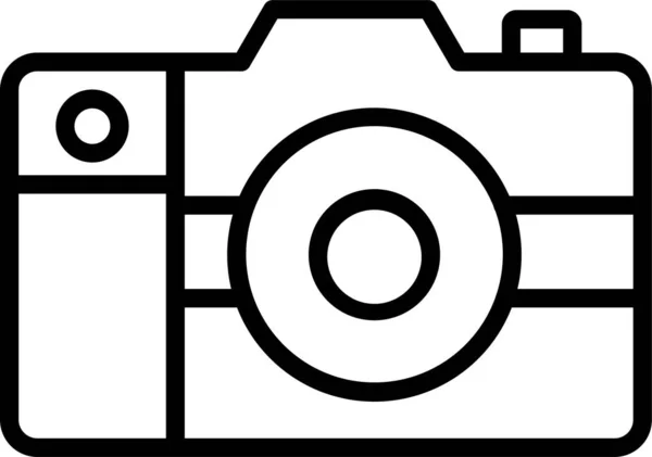 アウトラインスタイルのカメラのDslr画像アイコン — ストックベクタ