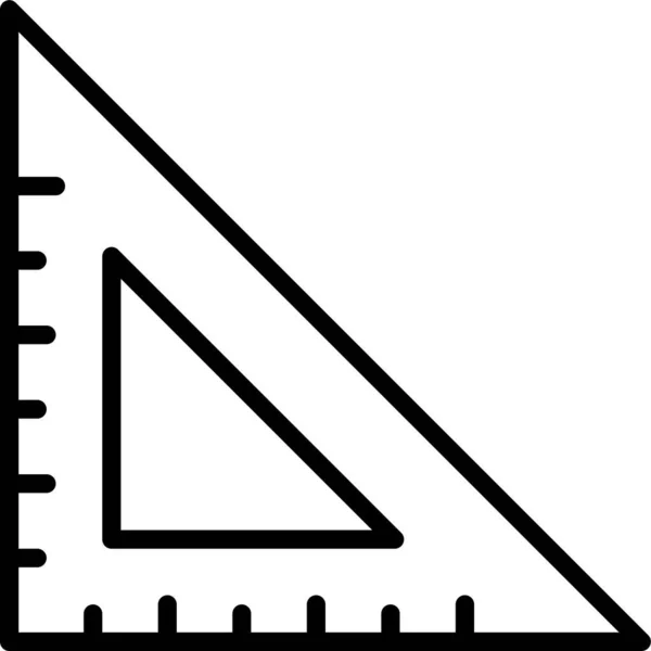 几何标尺数学图标 轮廓风格 — 图库矢量图片