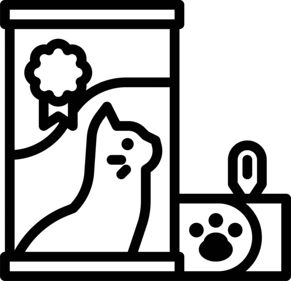 Animal Gato Alimentación Icono Mascota Veterinaria Categoría — Vector de stock