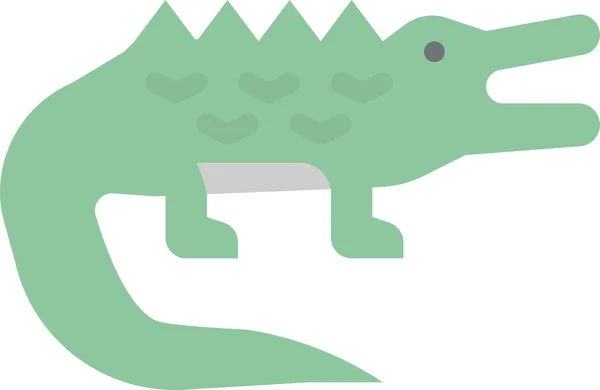 Animals Crocodile Kingdom Icon Flat Style — Stock Vector