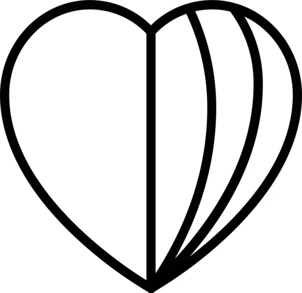 Hjärta Kärlek Som Ikon Kontur Stil — Stock vektor