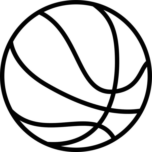 Basket Sport Sportig Ikon Kontur Stil — Stock vektor