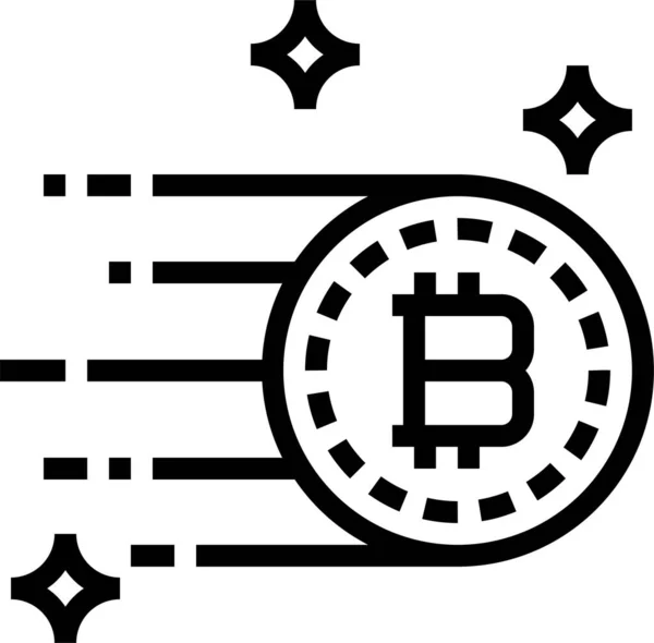 Bitcoin Business Currency Icon Outline Style — Stock Vector