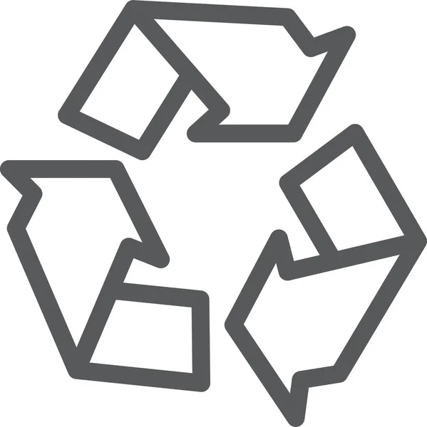 Pfeil Symbol Umriss Recyceln — Stockvektor