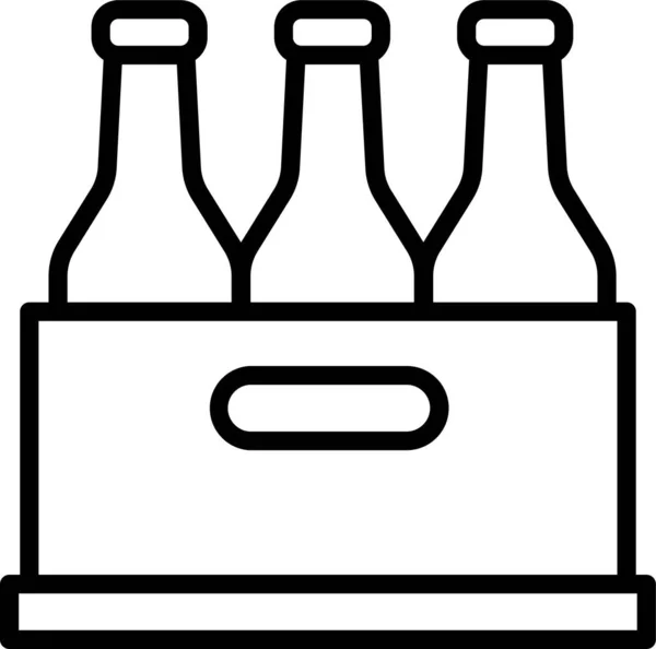 啤酒盒图标 轮廓风格 — 图库矢量图片