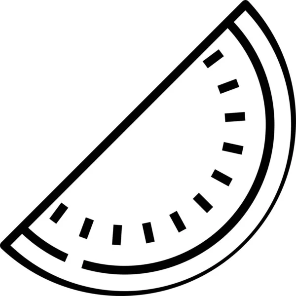 Watermeloen Fruit Voedsel Pictogram Omtrek Stijl — Stockvector