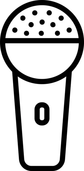 Ikona Mikrofonu Mikrofonem Stylu Osnovy — Stockový vektor