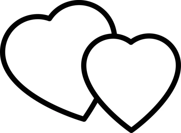 Coeur Amour Paix Icône Dans Style Contour — Image vectorielle