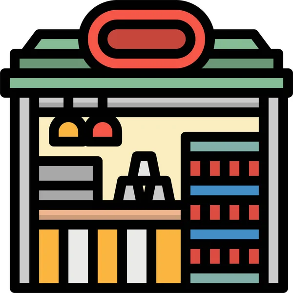 Food Kiosk Shop Icon Filled Outline Style — Stock Vector